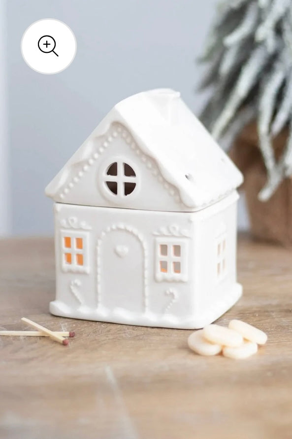 White gingerbread house