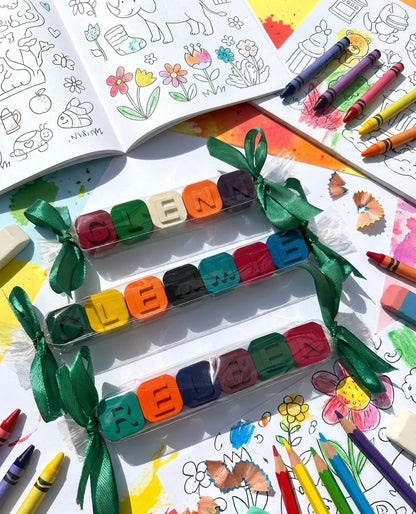 Personalised Name Crayons | Custom Kids Party Bag Fillers UK