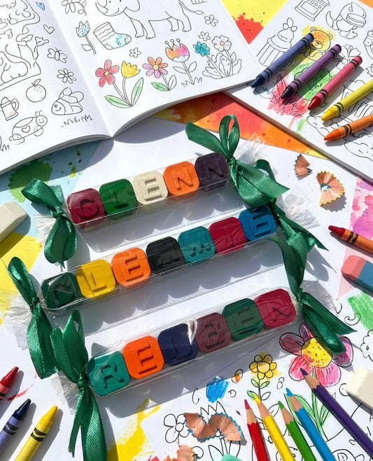 Personalised Name Crayons | Custom Kids Party Bag Fillers UK