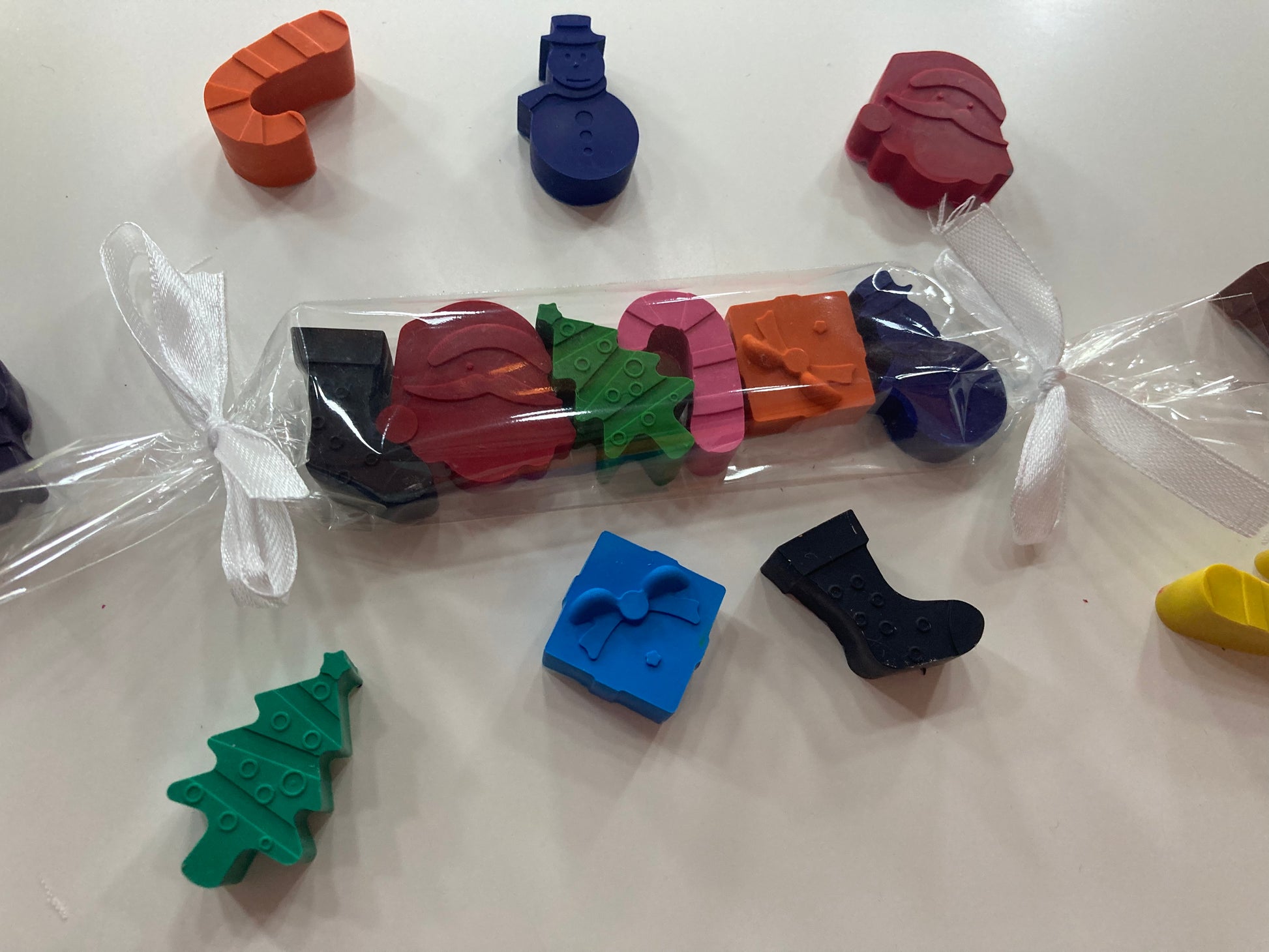 Handmade Christmas Crayons Santa stocking filler / Christmas Eve box / present / candy cane